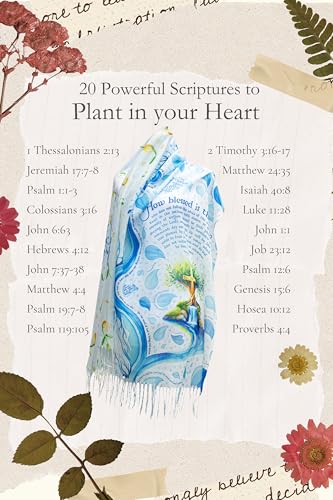 Seed of Life Prayer Scarf - Psalm 1 - Soft, Lightweight 28"x70" Christian Gift for Women, Bible Verse Shawl for Devotion3