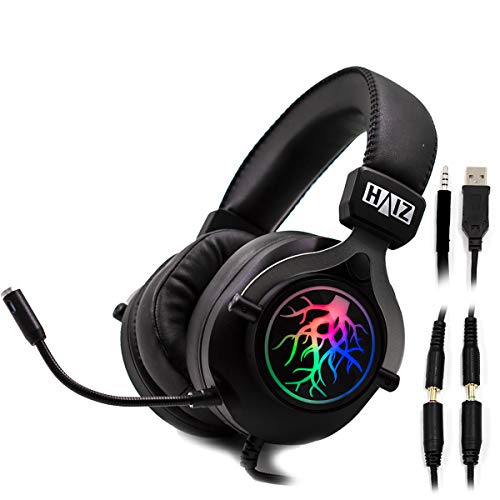 Headset Gamer Fone de Ouvido Over-ear Haiz Hz-k20 Preto Com Luz Led