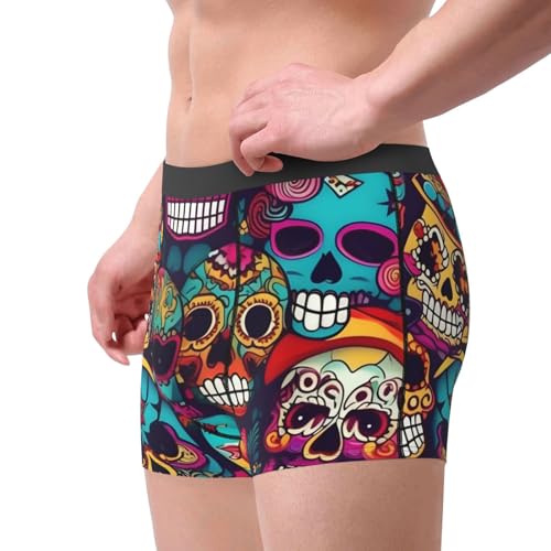Sugar Skulls Print Mens Underwear Stretch Breathable Boxer Briefs Fun Boxers Briefs For Men(S-Xxl)4