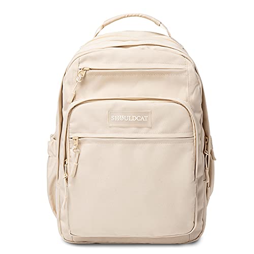 FANDARE Rucksack Schulrucksack Damen Herren Daypacks mit Laptopfach fü 15.6 Zoll Tagesrucksack Schulranzen Junge Mädchen Schultaschen für Universität Reisen Freizeit Wasserdichtes Polyester Khaki