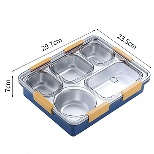 Image of Mayatra's Stainless Steel Lunch Box for Adults & Kids | 4 Compartment Airtight Tiffin Box with Lids | Leakproof Food Storage Container with Spoon & Fork | Keep Foods Separated | Multicolor (LB-8877)