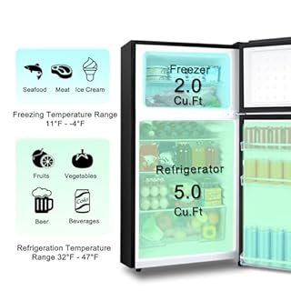 HAILANG 7.0 Cu.Ft Refrigerator with Freezer, 2 Door Apartment Size Fridge with Bottom Freezer, Large Capacity, Refrigerator for Apartment, Kitchen