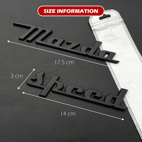 Image of Rear Trunk Mazzda Speed Emblem Decor Badge Decal Compatible with Full Range of Mazzda 3 6 CX MX Miata, etc (MS Black)