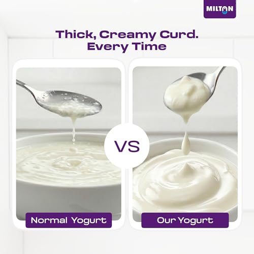 Image of Milton Turbo Yogurt Maker Machine | Automatic with One-Touch Operation | Electric Yogurt Maker | Make Thick, Creamy Curd & Yogurt at Home | Energy Efficient | Easy to Use | White