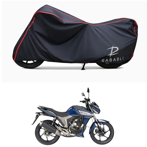 Image of Waterproof Bike Body Cover Compatible for | Aftek Scorpion SR-170 | Taffeta Fabric, Red Piping Design, Bottom Elastic Fit | Dustproof, Sun UV & Rain Protection for All Bikes