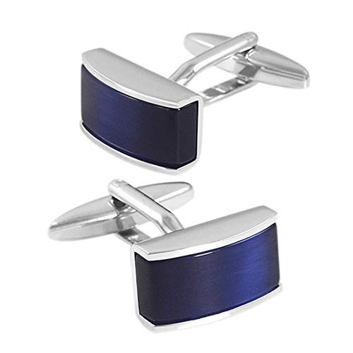 inChengGouFouX Manschettenknöpfe Herren for Männer Edelstahl Und Blauer Opal Achat Modisches Geschenk (Farbe : Blue, Size : 17x10mm) Cover