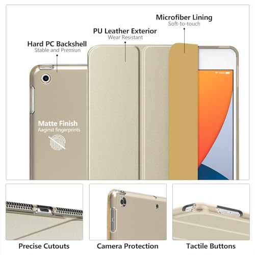 Image of Moko Smart Case for iPad 9th / 8th / 7th Gen Case 10.2 Inch, Champagne Gold