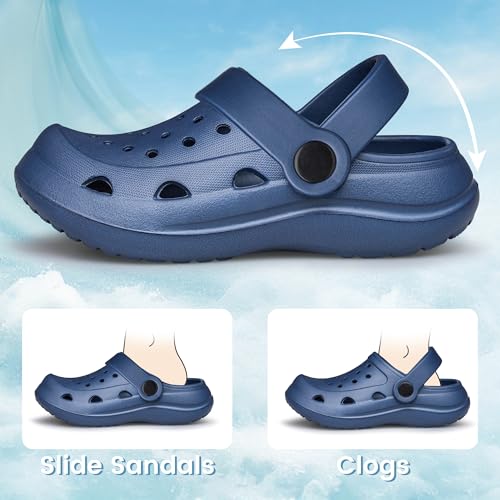 Image of vibdiv Boys Girls Clogs Kids Garden Shoes Unisex Child Cartoon Slides Sandals Beach Slipper Indoor Outdoor(Toddler /Little Kids /Big Kids)