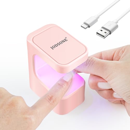 JODSONE U V Mini Nail Lamp Rechargeable with Timer Cordless Portable LED Light for Fast Curing Gel Polish Pink