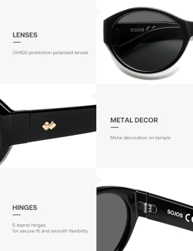Image of SOJOS 2026 Trendy Oval Polarized Sunglasses for Women Classic SJ2702