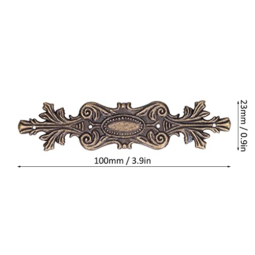 Image of 10PCS Retro Carved Furniture Corner Protectors, Furniture Decorative Edge Cover Antique Metal Carved Corner Protector Decorative Metal Trim with Screws for Wooden Box Jewelry Gift Case Cabinet