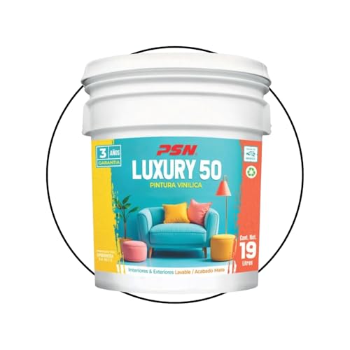 La Mejor Selección de Pintura los más solicitados. 40 Pintura Vinílica PSN Luxury 50 19L para muros y techos excelente rendimiento, económica para construcción, alta cobertura y secado rápido, cobertura Uniforme, acabado Mate...