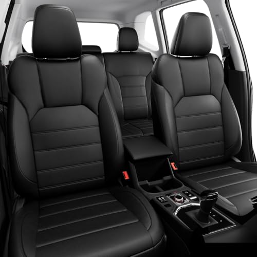 FEINEPRO Custom Seat Covers for Outback - 1:1 Nappa Leather Car Seat Protectors Full Set for Outback 2025 2024 2023 2022 2021 2020 Wilderness Premium Touring Limited Onyx, Black