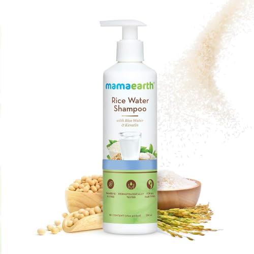 Image of Mamaearth Rice Water Shampoo with Rice Water & Keratin For Damage Repair - 250 ml | Reduces Split Ends | Prevents Breakage
