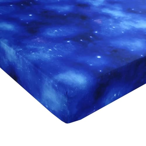 Sdiii 3Pcs Blue Space Fitted Sheet Set Full, Bed In A Bag Galaxy Bed Fitted Sheet Full thumb #2