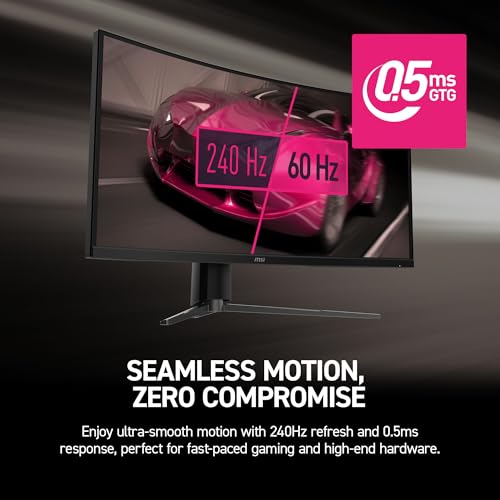 Image of msi MPG 346CQRF X24 34-inch 3440 x 1440 (UWQHD) Gaming Monitor, 240Hz, Adaptive-Sync, HDR Ready, HDMI, VGA Port, VESA Mountable, Tilt, 4-Side Slim Bezel, 0.5ms, Black