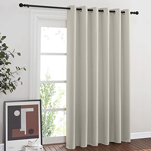 NICETOWN Room Divider Curtain for Bedroom, Grommet Patio Door Curtain Sound Dampening Thermal Insulated Wide Window Drape for Sliding Door (Natural, W80 x L84, 1 Panel) Natural 80"W x 84"L (