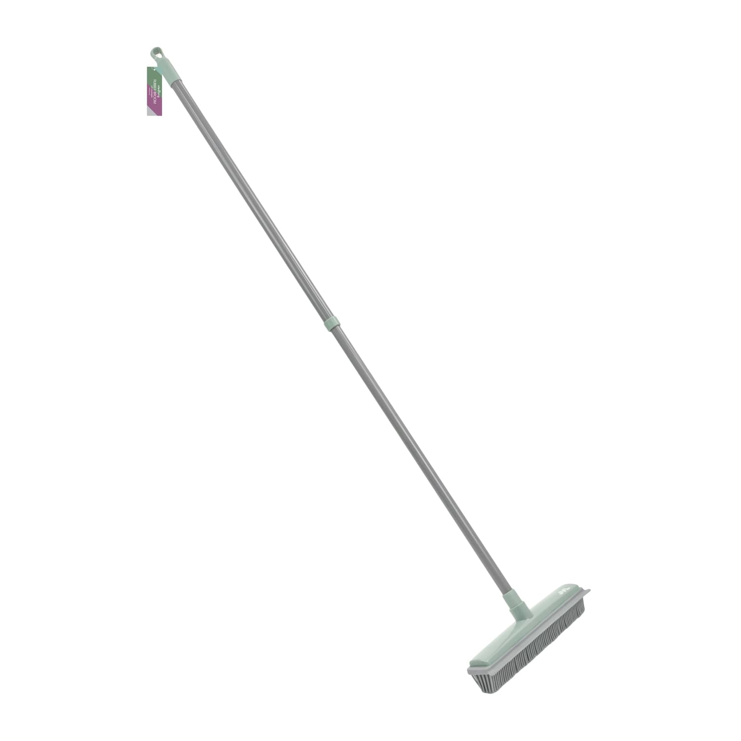 JVL Rubber Broom – Broom for Pet Hair, Water & Dust Removal – Indoor & Outdoor Use – Grey