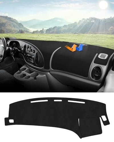 Image of Autorder Dashboard Cover Mat for Ford E150 E250 E350 1997-2008 /E450 2003-2008 Econoline Accessories Dash Cover Flannel Dash Mat Sunshade Glare UV Rays Protector