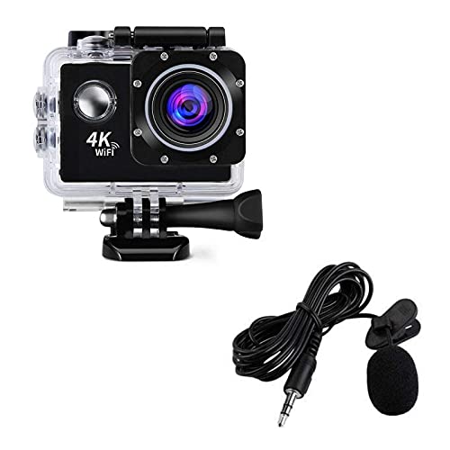 TechKing Combo Pack of 2 Items - 4K WiFi Waterproof Action Sport Camera, Mini Lavalier Mic Microphone (1 Year Warranty)-image-25