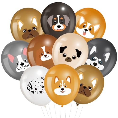 Censen 45 Pcs Dog Balloons 12 Inch Puppy Latex Balloons Birthday Decorations Animal Dog Theme Party Supplies for Pets Party Decorations