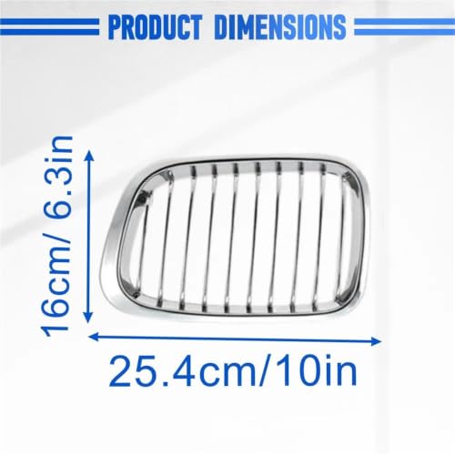 Calandre de course chromée simple à lamelles pour pare-choc de BMW E46 Berline - 2