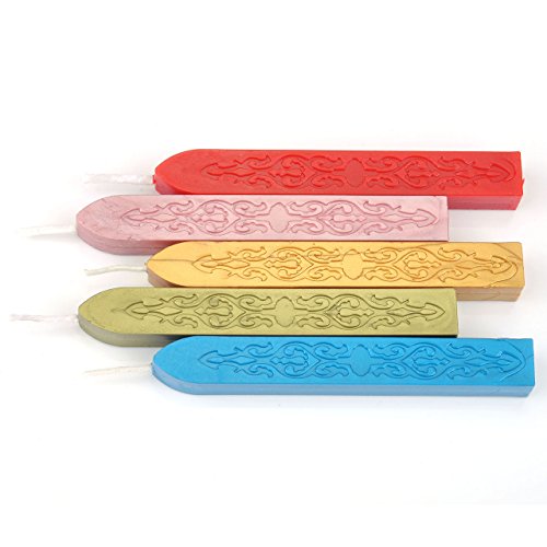 Wax Seal Sticks, Yoption 5 Pcs Totem Fire Manuscript Sealing Seal Wax Sticks With Wicks Multi-Color Cord Wick Sealing Wax For Postage Letter Retro Vintage Wax Seal Stamp (Five Mix Colors) #TOP2