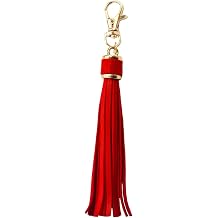 MSCFTFB 10pcs Tassel Purse Charm,Leather Keychain,Key Chain for Car Keyring Purse Accessory Bag Charm Gift for MomRed