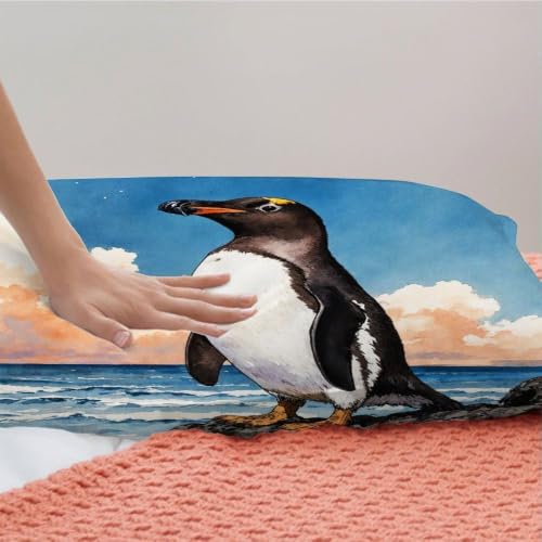 Housse de couette 90x190 pingouin lavable en machine sans repassage - 7