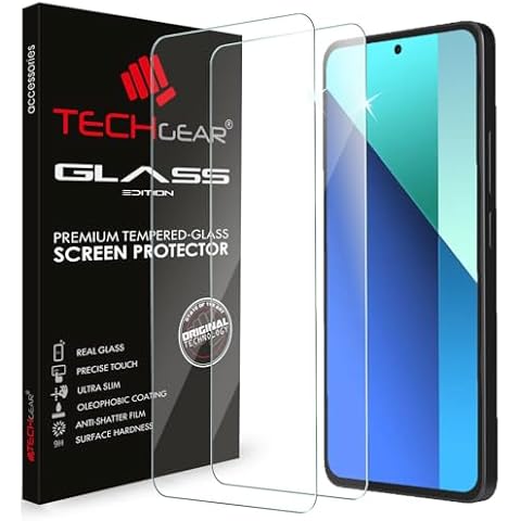 TECHGEAR Tempered Glass Screen Protectors for Xiaomi Redmi Note 13 Cover