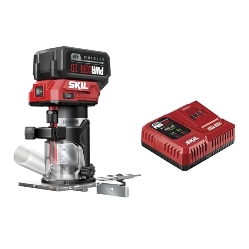 SKIL 20V Brushless Compact Router Kit Including 4.0Ah Batter...