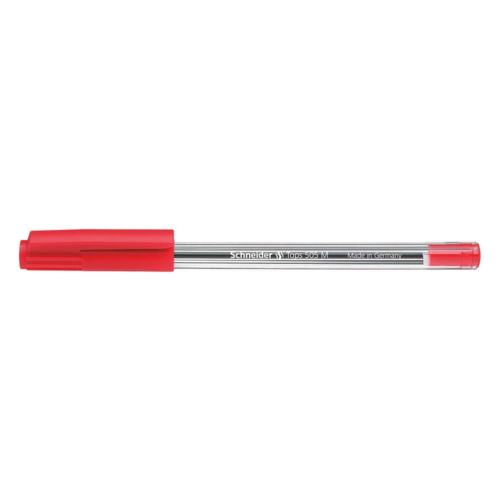 Schneider 150602 Ballpoint Pen Tops 505 M Red Pack of 50