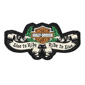 GZM Patch replica Harley Davidson Live to Ride 26 x 13 cm met thermische sticker voor jassen, vesten, bikers