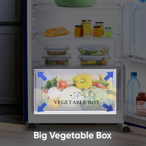 Image of SHARP 197 L Direct Cool Single Door 2 Star Refrigerator | Glass Shelves| 2.25L Bottle Space | Japan 7 Shield Protection | 60 Mins Fast Ice (Floral Fall Blue, SJ-DF225N2-PBF)