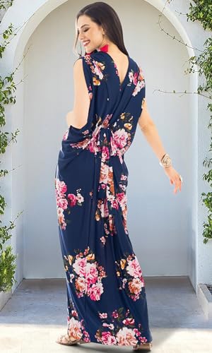 Image of KOH KOH Womens Long V-Neck Grecian Goddess Wedding Guest Maxi Dress Gown