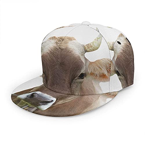 Oaieltj Unisex Baseball Cap Damen Herren Einstellbare Hip Hop Hut Mode Flache Schirmmütze Baseball Cap, Farmhouse Cow Farm Animal Modern Minimalist, One size
