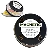 HOVER COVER Magnetic Microwave Splatter Cover with High Power, Strongest Magnetic Grip, Collapsible 12-Inch BPA-Free Food Lid, Vented Plate Guard, Dishwasher Safe, Space-Saving Storage - Black