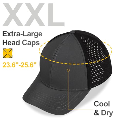 Image of LiuSuper XXL Baseball Cap - Quick-Dry Moisture-Wicking Hat for Big Heads (23.6 inch-25.6 inch) Sports Cap for Men Women