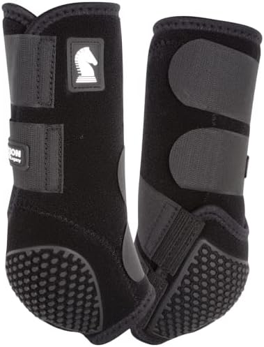 Classic Equine Flexion by Legacy2 Front Support Boots, Black, Medium