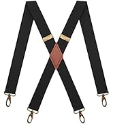 Amazon | [メンデンス] サスペンダー メンズ X型 ブラック 無地 3.5