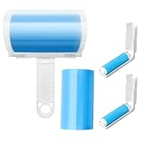 Reusable Sticky Lint Roller 4 Pack with Cover, Washable Portable Pet Hair Remover for Clothes, Travel, 2 Large and 2 Mini Size for Furniture, Car, Purse