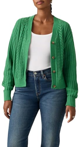 Levi's Women's Snowflake Cardigan, (New) Pine Green, Small