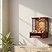 Wooden Pooja Mandir Wall Mounted Home Temple with LED Lights & Storage, Premium Handcrafted Puja Unit for Home & Office, Large Size (37.5 × 29 × 25 cm)