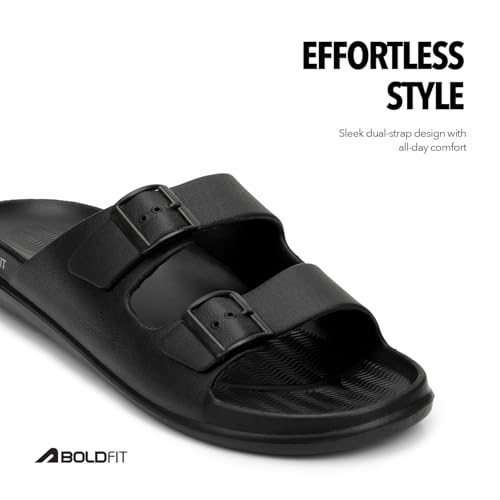 Image of Boldfit Sliders for Man, Eva Foam Men Sliders Slippers, One-Piece Comfort Men Slides with Shock-Absorbing, Soft Cushioning, Water-Resistant & Odor-Free for Beach, Travel, Everyday Wear Flip Flops