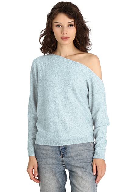 Image of Minnie Rose Womens Long Sleeve Off the Shoulder Cashmere Pull On Sweater