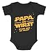 MoonWorks® Baby Body mit lustigem Spruch Yoda Papa du wirst stark Sein du musst Ankündigung Schwangerschaft schwarz 3-6 Monate