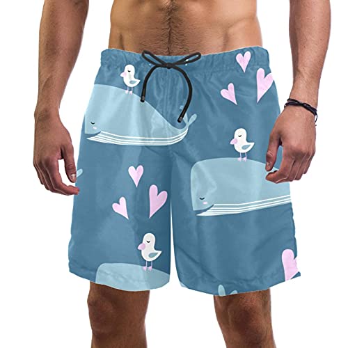Short de bain pour homme XL rose dauphins avec doublure maille