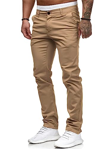 Allabreve Men's Chinos Casual Dress Pants Slim Fit Skinny Stretch Flat-Front Lightweight Comfort Slacks (Khaki 32) #TOP1