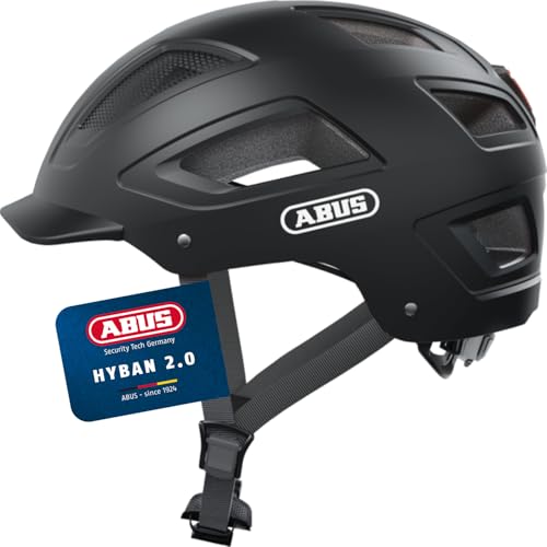 ABUS Casco Urbano Hyban 2.0 - Casco de Bicicleta con luz Trasera, Carcasa Dura ABS, Buen Ajuste - para Hombres y Mujeres