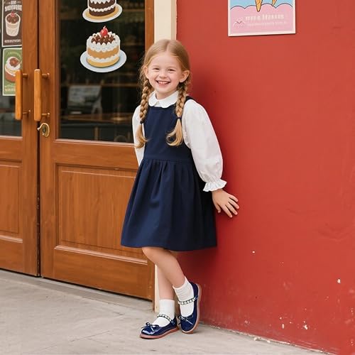 Image of Flaryzone Toddler Little Girl Mary Jane School Uniform Oxfords Flat Dress Shoes